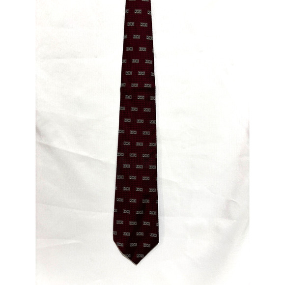 Robert Talbott Silk‎ men’s tie y2k 2000 printed burgundy red statement rare! - Picture 3 of 6